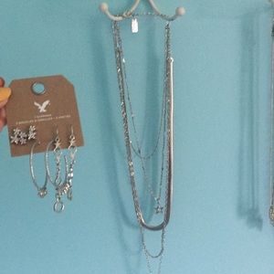 American Eagle earring set with matching necklace